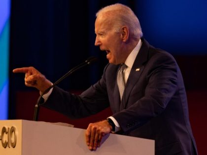PHILADELPHIA, PA - JUNE 14: U.S. President Joe Biden delivers remarks at the 29th AFL-CIO Quadrennial Constitutional Convention on June 14, 2022 in Philadelphia, Pennsylvania. This labor union event, which normally occurs every four years, was postponed from October 2021 to June 2022 due to COVID-19. (Photo by Hannah Beier/Getty …