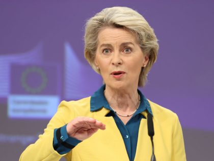 BRUSSELS, BELGIUM - JUNE 17: President of the European Commission Ursula von der Leyen speaks to the media in the Berlaymont, the EU Commission headquarter on June 17, 2022 in Brussels, Belgium. Today, the European Commission presented its opinions on the application for EU membership submitted by Ukraine, Georgia and …
