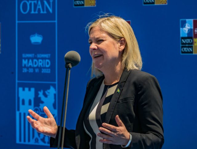 Magdalena Andersson, Prime Minister of Sweden, in the opening ceremony of the NATO Summit