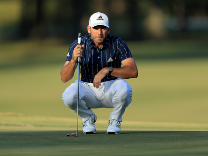 Sergio Garcia of Spain lines up a putt on the 16th green during the final round of the Sanderson Farms Championship at The Country Club of Jackson on October 04, 2020 in Jackson, Mississippi. (Photo by Sam Greenwood/Getty Images)