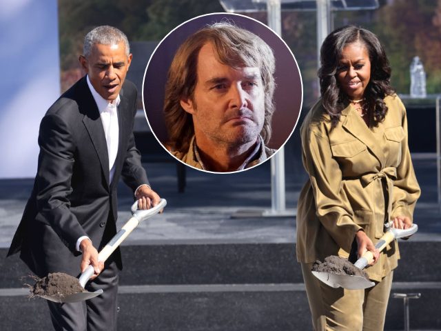 (INSET: Will Forte as 'MacGruber") Former U.S. President Barack Obama and former first lad