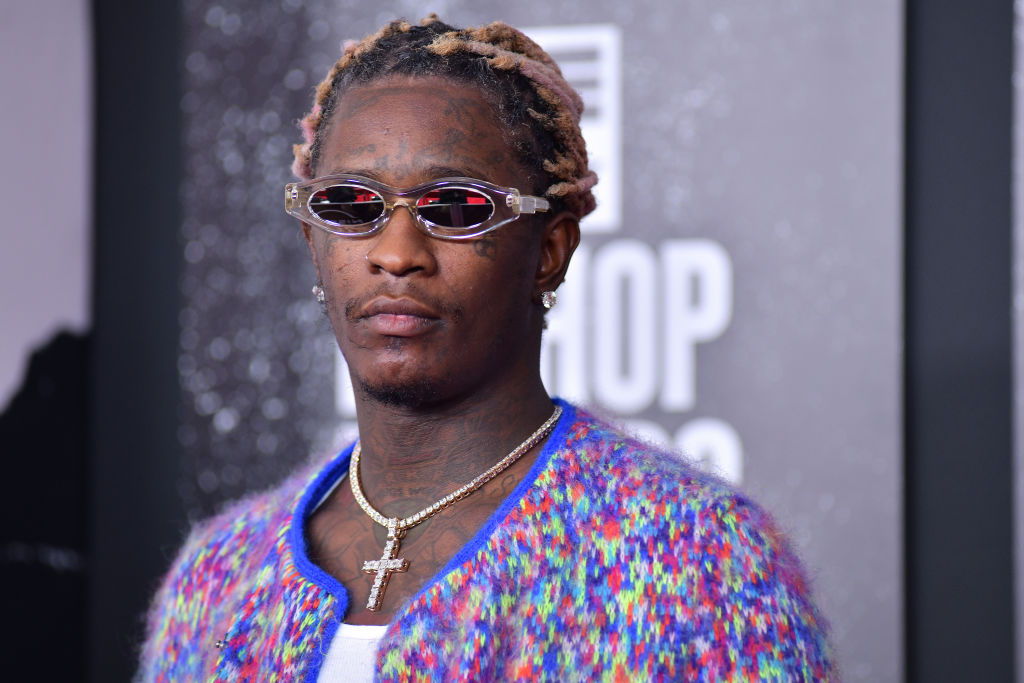 ATLANTA, GEORGIA - OCTOBER 01: Young Thug attends the 2021 BET Hip Hop Awards at Cobb Energy Performing Arts Center on October 01, 2021 in Atlanta, Georgia. (Photo by Derek White/WireImage)