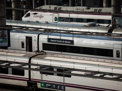 MADRID, SPAIN - OCTOBER 08: Trains at Atocha station after the Renfe strike was called off