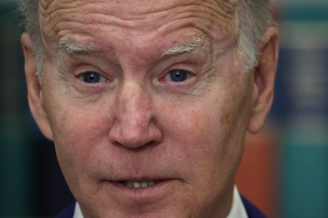 WASHINGTON, DC - MAY 04: U.S. President Joe Biden speaks during an event at the Roosevelt Room of the White House on May 4, 2022 in Washington, DC. President Biden delivered remarks on economic growth, jobs, and deficit reduction. (Photo by Alex Wong/Getty Images)