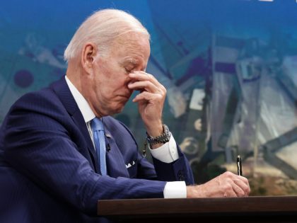 WASHINGTON, DC - JUNE 01: U.S. President Joe Biden meets virtually with baby formula manufacturers at the Eisenhower Executive Office Building on June 01, 2022 in Washington, DC. Biden, along with other administration officials, met with executives from manufacturers including ByHeart, Bubs Australia, Reckitt, Perrigo Company and Gerber to discuss …