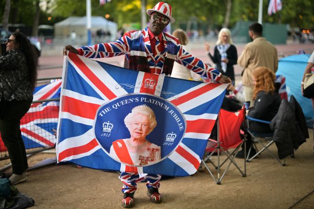 Preparations Are Made Around London For Queen Elizabeth II's Platinum Jubilee