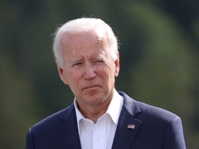 GARMISCH-PARTENKIRCHEN, GERMANY - JUNE 26: U.S. President Joe Biden listens to other G7 le