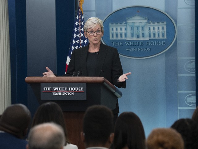 Jennifer Granholm, U.S. energy secretary, speaks during a news conference in the James S. Brady Press Briefing Room at the White House in Washington, D.C., US, on Wednesday, June 22, 2022. President Joe Biden called on Congress to suspend the federal gasoline tax, a largely symbolic move by an embattled president running out of options to ease pump prices weighing on his partys political prospects. Photographer: Chris Kleponis/CNP/Bloomberg via Getty Images