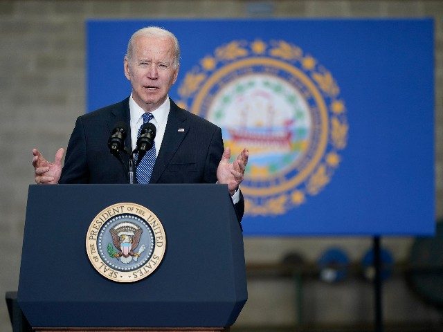 President Joe Biden speaks about his infrastructure agenda at the New Hampshire Port Autho
