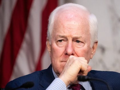 UNITED STATES - JUNE 7: Sen. John Cornyn, R-Texas, listens during the Senate Judiciary Committee hearing on Examining the Metastasizing Domestic Terrorism Threat After the Buffalo Attack in Washington on June 7, 2022. (Bill Clark/CQ-Roll Call, Inc via Getty Images)