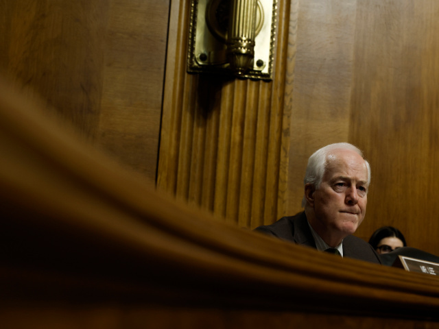 WASHINGTON, DC - JUNE 15: Sen. John Cornyn (R-TX) speaks during a hearing on "Protecting America’s Children From Gun Violence" with the Senate Judiciary Committee at the U.S. Capitol on June 15, 2022 in Washington, DC. As the Senate negotiates a bipartisan gun legislation framework, the committee heard from medical …