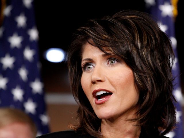 In this Nov. 18, 2010 file photo, then-Rep.-elect Kristi Noem, R-S.D. speaks during a Repu