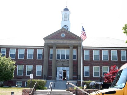 Hull, MA - May 20: An exterior of Memorial Middle School in Hull on May 20, 2021. Hull Public Schools are facing decreasing enrollment. (Photo by Jonathan Wiggs/The Boston Globe via Getty Images)
