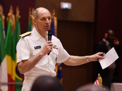 170330-N-XT273-078 ABIDJAN, Cote d'Ivoire (March 30, 2017) Vice Adm. Michael Franken, Deputy Commander for Military Operations U.S. Africa Command, speaks at the Senior Leader Symposium during exercise Obangame Express March 30, 2017. Obangame Express, sponsored by U.S. Africa Command, is designed to improve regional cooperation, maritime domain awareness, information-sharing practices, …
