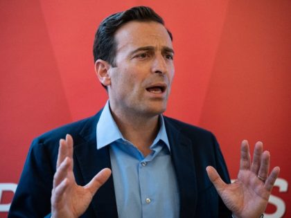 UNITED STATES - MAY 27: Nevada Republican candidate for U.S. Senate Adam Laxalt speaks at an early vote kickoff event at Engel and Volkers real estate office in Henderson, Nevada, on the eve of early voting in the Nevada primary on Friday, May 27, 2022. (Bill Clark/CQ-Roll Call, Inc via …