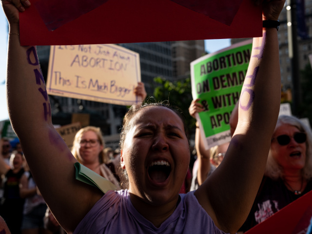 PHILADELPHIA, USA - JUNE 24: Demonstrators gather outside of City Hall to protest the Supr