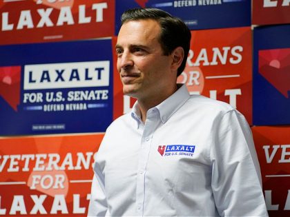FILE - Republican Nevada Senate candidate Adam Laxalt waits to speak at a campaign event June 11, 2022, in Las Vegas. (AP Photo/John Locher)