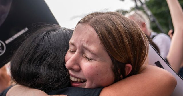 WATCH: Crowd Pray Outside SCOTUS Minutes After Roe Is Overturned