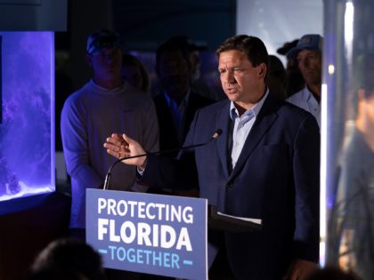 WEST PALM BEACH, FLORIDA - JUNE 08: Florida Gov. Ron DeSantis speaks during a press conference held at the Cox Science Center & Aquarium on June 08, 2022 in West Palm Beach, Florida. The Governor spoke about the recently signed state budget that had more than $1.2 billion for Everglades …