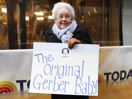 IMAGE DISTRIBUTED FOR GERBER - Ann Turner Cook, whose baby face launched the iconic Gerber logo, arrives at NBC’s Today Show to announce the winner of the 2012 Gerber Generation Photo Search on Tuesday, Nov. 6, 2012 in New York City.