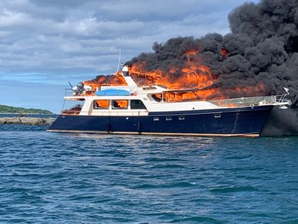 Yacht fire