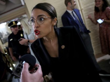 WASHINGTON, DC - SEPTEMBER 24: Rep. Alexandria Ocasio-Cortez (D-NY) answers questions from