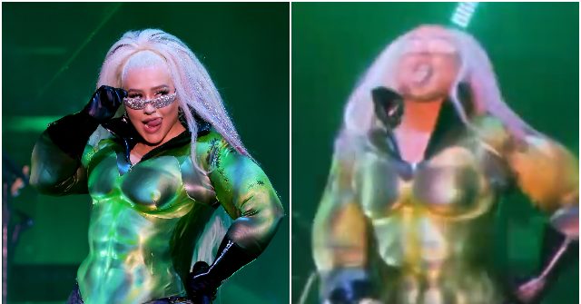 Christina Aguilera Dons Bejeweled Phallus Mime Masturbation At LA Pride Performance For All Ages