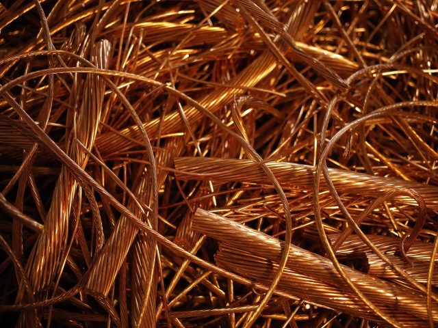 Copper wire at the Rusty Rooster scrap metal recycling center in Louisville, Kentucky, U.S