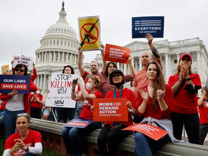 WASHINGTON, DC - MAY 26: Gun control advocacy groups rally with Democratic members of Congress outside the U.S. Capitol on May 26, 2022 in Washington, DC. Organized by Moms Demand Action, Everytown for Gun Safety and Students Demand Action, the rally brought together members of Congress and gun violence survivors …