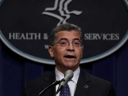 WASHINGTON, DC - JUNE 28: U.S. Secretary of Health and Human Services Xavier Becerra speaks during a news conference at the headquarters of HHS June 28, 2022 in Washington, DC. Secretary Becerra held a news conference "to unveil an action plan at President Biden's direction" in response to the Supreme …