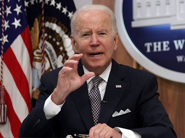 WASHINGTON, DC - JUNE 17: U.S. President Joe Biden speaks during a virtual Major Economies Forum on Energy and Climate (MEF) at the South Court Auditorium at Eisenhower Executive Office Building June 17, 2022 in Washington, DC. President Biden hosted the forum to discuss energy security, global food security and …