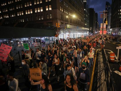 NEW YORK, USA - JUNE 24: Thousands take streets to protest against the Supreme Court's dec