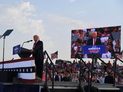 MENDON, IL - JUNE 25: Former US President Donald Trump gives remarks during a Save America