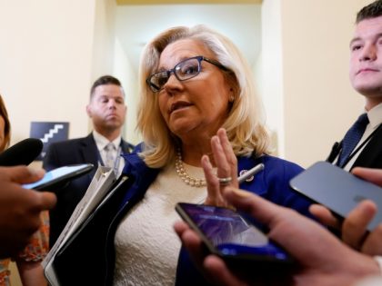 Vice chair Rep. Liz Cheney, R-Wyo., speaks with members of the press after a House select committee hearing investigating the Jan. 6 attack on the U.S. Capitol continues to reveal its findings of a year-long investigation, at the Capitol in Washington, Tuesday, June 21, 2022. (AP Photo/Patrick Semansky)