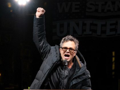 NEW YORK, NY - JANUARY 19: Mark Ruffalo speaks onstage during the We Stand United NYC Rally outside Trump International Hotel & Tower on January 19, 2017 in New York City. (Photo by D Dipasupil/Getty Images)