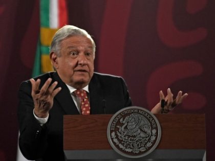 Mexico's President Andres Manuel Lopez Obrador speaks during his daily morning press confe
