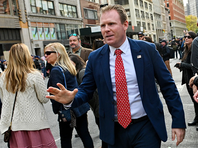 NEW YORK, NEW YORK - NOVEMBER 11: Andrew Giuliani participates in the 102nd annual Veterans Day parade on November 11, 2021 in New York City. More than 25,000 people participated this year which marked the 20th anniversary of 9/11 as well as the Global War on Terror; it also remembered the 30th anniversary of Operation Desert Storm. The parade returned this year after being canceled in 2020 due to the coronavirus pandemic. (Photo by Alexi Rosenfeld/Getty Images)