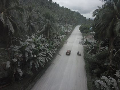 Ash covered roads, vegetation and homes in the aftermath of the eruption, but no casualtie