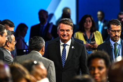Brazilian President Jair Bolsonaro arrives to attend a plenary session of the Summit of th