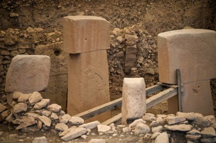 Mysterious: The carved T-shaped megaliths at the prehistoric Gobekli Tepe near Sanliurfa,