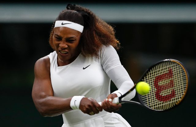 Serena Williams in action at Wimbledon in 2021