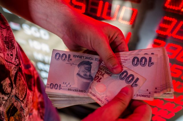 The Turkish lira's slide are accelerating after a 50-percent drop against the dollar in th