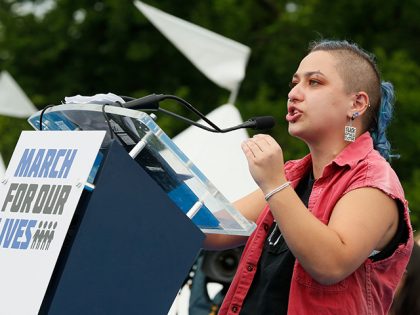 WASHINGTON, DC - JUNE 11: X Gonzalez speaks during March for Our Lives 2022 on June 11, 20