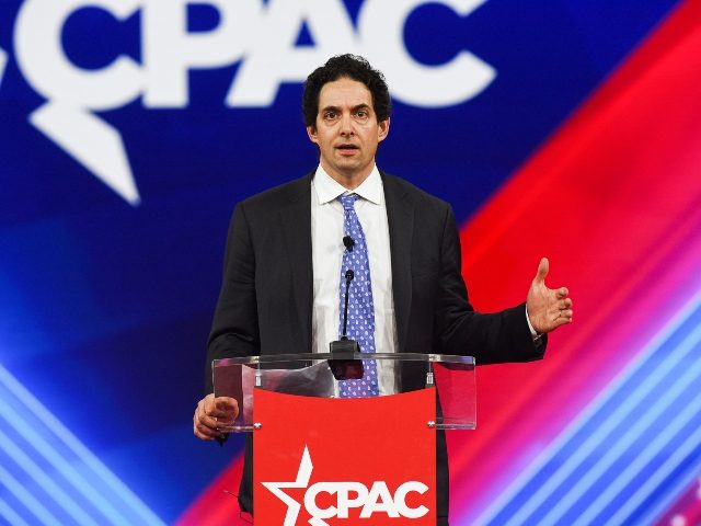 ORLANDO, FLORIDA, UNITED STATES - 2022/02/24: Former New York Times reporter and COVID-19 vaccine critic Alex Berenson addresses attendees on day one of Orlando's 2022 Conservative Political Action Conference (CPAC). Former U.S. President Donald Trump will deliver a speech during the four-day gathering of conservatives. (Photo by Paul Hennessy/SOPA Images/LightRocket …