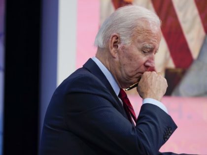 President Joe Biden listens during a virtual meeting with Democratic governors on the issue of abortion rights, in the South Court Auditorium on the White House campus, Friday, July 1, 2022, in Washington. (Evan Vucci/AP)