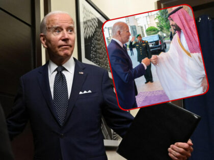 Joe Biden in Saudi Arabia, July 15, 2022 (both pictures)