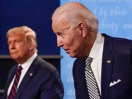 FILE - In this Sept. 29, 2020, photo, from left, first lady Melania Trump, President Donald Trump, Democratic presidential candidate former Vice President Joe Biden and Jill Biden during the first presidential debate at Case Western University and Cleveland Clinic, in Cleveland, Ohio. A book by Donald Trump's ex-chief of …