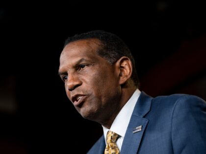 UNITED STATES - JUNE 16: Rep. Burgess Owens, R-Utah, participates in the news conference in the Capitol to outline the bipartisan agenda for "A Stronger Online Economy on Wednesday, June 16, 2021. (Photo by Bill Clark/CQ-Roll Call, Inc via Getty Images)