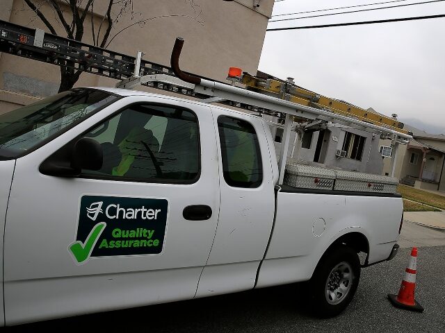 GLENDALE, CALIF. -- TUESDAY, MAY 26, 2015: Charter truck parked on Davis Ave. in Glendale, Calif., on May 26, 2015. Charter Communications is near a deal to acquire Time Warner Cable. (Brian van der Brug / Los Angeles Times)
