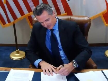 This image made from video from the Office of the Governor shows California Gov. Gavin Newsom signing into law a bill that establishes a task force to come up with recommendations on how to give reparations to Black Americans on Sept. 30, 2020, in Sacramento, Calif. In March 2022, the …